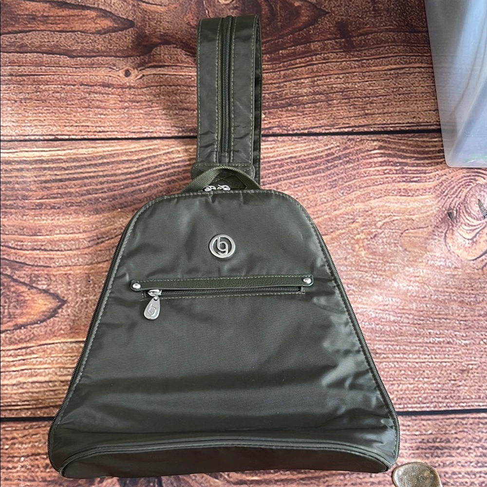 Baggallini Green Backpack Sleek Sling Design